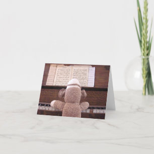 Ernie the Sock Monkey Piano Card