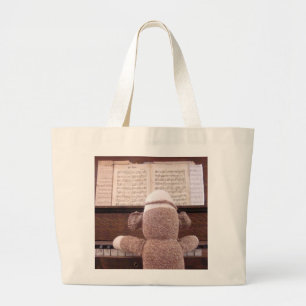 Ernie the Sock Monkey Piano Tote Bag