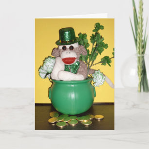 Ernie the Sock Monkey St. Patrick's Day Card