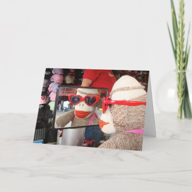 Ernie the Sock Monkey Valentine's Day Card (Front)