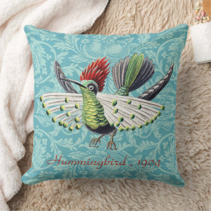 Ernst Haeckel Colourful Hummingbird Nature Art Cushion