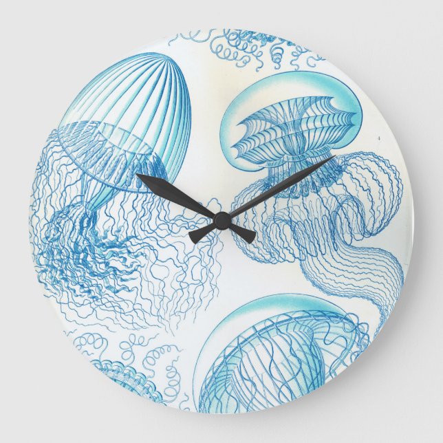 Ernst Haeckel Leptomedusae jellyfish Large Clock (Front)