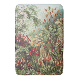 Ernst Haeckel Moss Nature Print Dark Academia Bath Mat