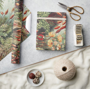 Ernst Haeckel Moss Nature Print Dark Academia Wrapping Paper