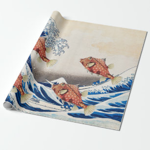 Ernst Haeckel Nautical Red Boxfish Sea Life Wrapping Paper