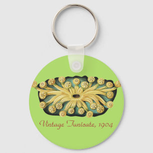 Ernst Haeckel Nautical Yellow Sunburst Art Key Ring