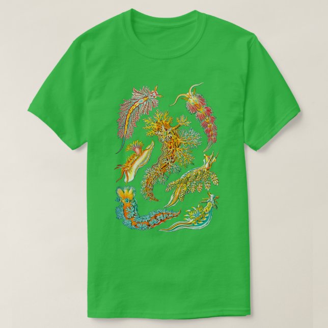 Ernst Haeckel Nudibranch Sea Slugs T-Shirt (Design Front)