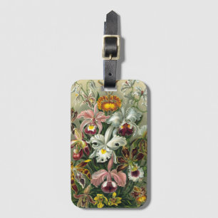 Ernst Haeckel Orchids, Vintage Rainforest Flowers Luggage Tag