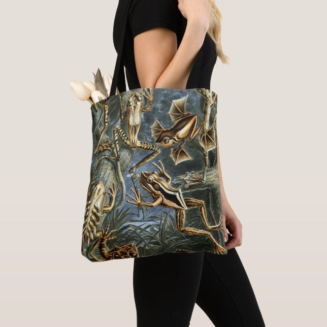 Ernst Haeckel variety of exotic frogs:Batrachia Tote Bag (Close Up)