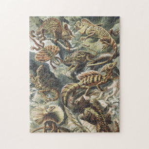 Ernst Haeckel Vintage Reptile Lizard Nature Art Jigsaw Puzzle