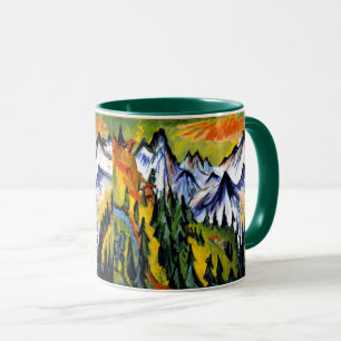 Ernst Kirchner - Berggipfel, famous painting, Mug