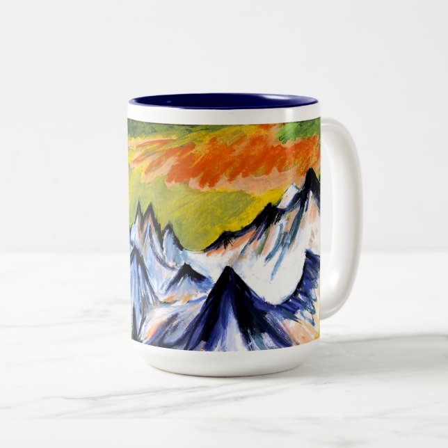 Ernst Kirchner - Berggipfel, Two-Tone Coffee Mug (Front Right)