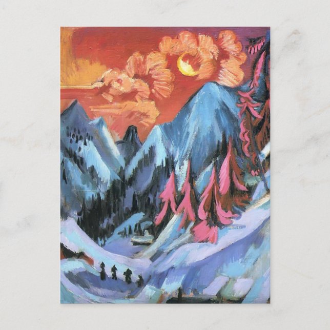 Ernst Kirchner- Winter Landscape in Moonlight Postcard (Front)