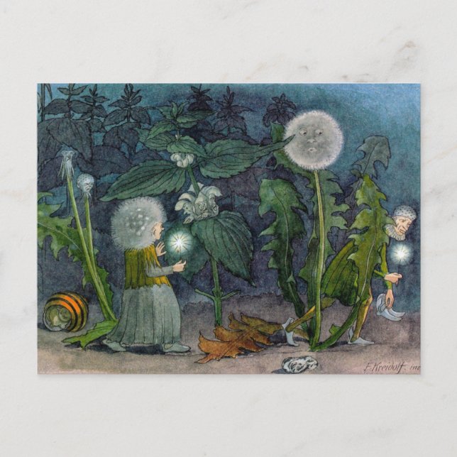 Ernst Kreidolf Thieves Flower Fairies Postcard (Front)