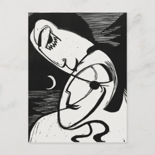 Ernst L. Kirchner - Stylish Black&White Modern Art Postcard