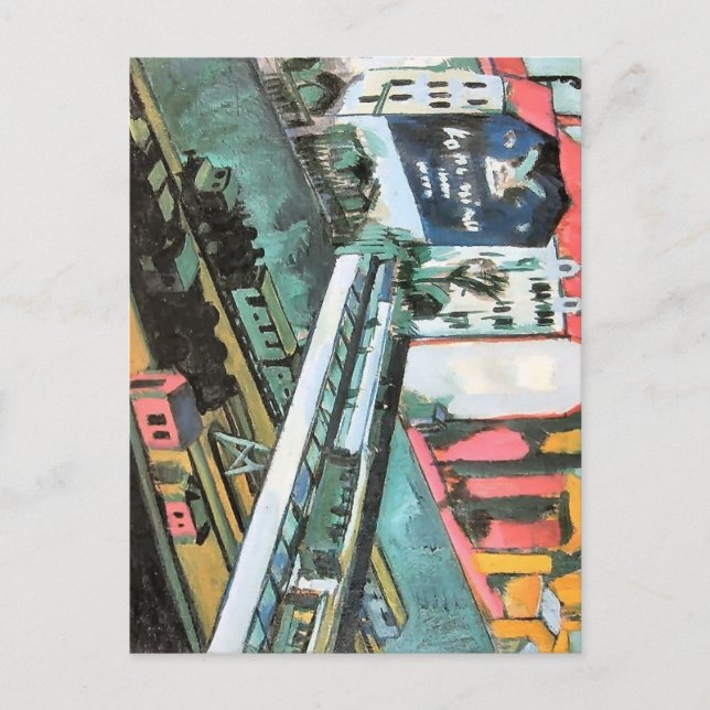 Ernst Ludwig Kirchner- Tram and Rail Postcard (Front)