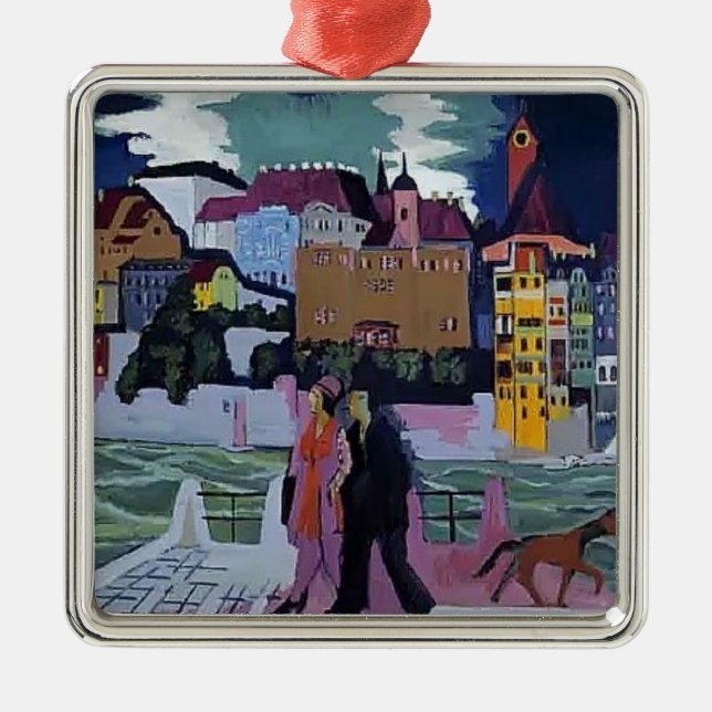 Ernst Ludwig Kirchner- View of Basel and the Rhine Metal Ornament (Front)