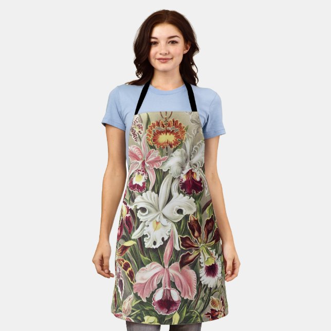 ErnstHaeckel Vintage Botanical Orchid Illustration Apron (Worn)