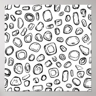 Eroded Copper Object Decoupage Template Line Art Poster