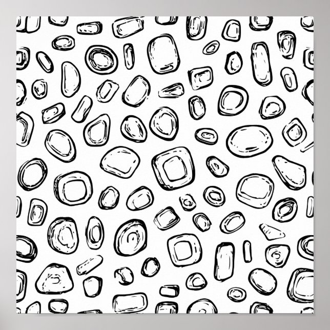 Eroded Copper Object Decoupage Template Line Art Poster (Front)
