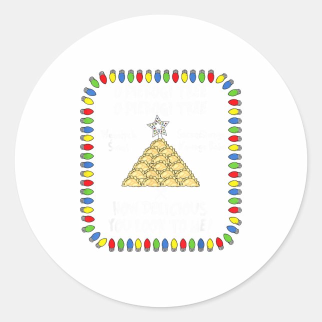 Erogi Christmas Tree _ Lish Holiday Lights Funny F Classic Round Sticker (Front)
