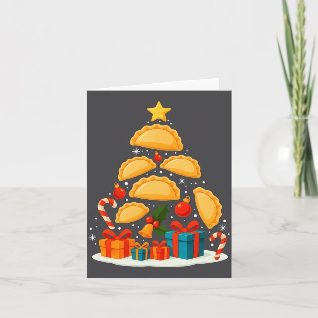 Erogi Lish Food Land Christmas Tree Xmas Long Slee Card (Front)