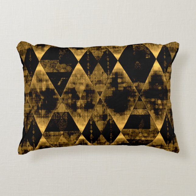 Erratic Gold and Black Diamond Notebook Decorative Cushion (Front)
