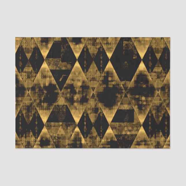 Erratic Gold and Black Diamond Tissue Paper (Front)
