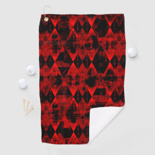 Erratic Red and Black Diamond Wonder Golf Towel