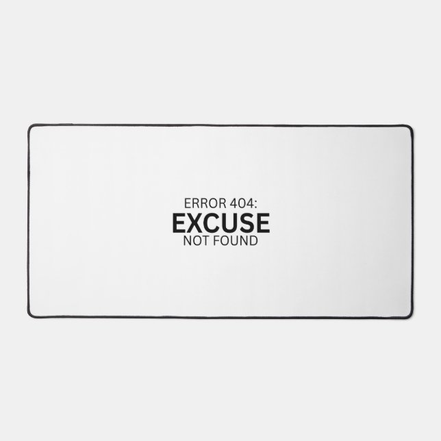 Error 404: Excuse Not Found Minimalist Large Desk  Mat (Front)