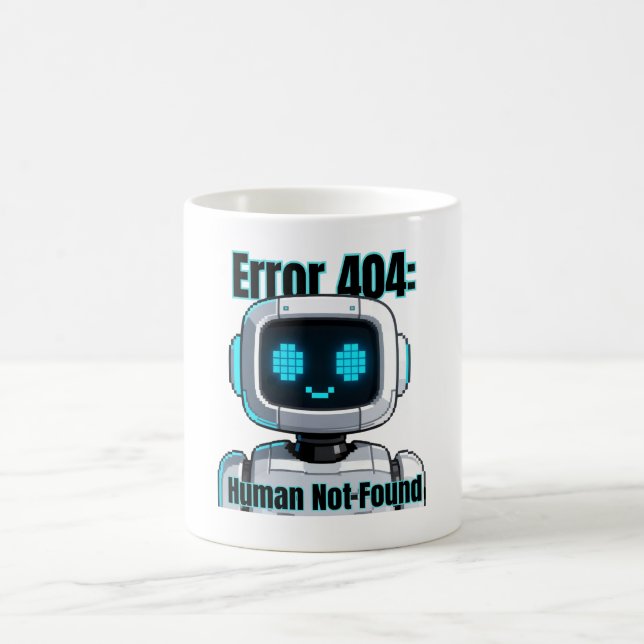 Error 404: Human Not Found Coffee Mug (Center)