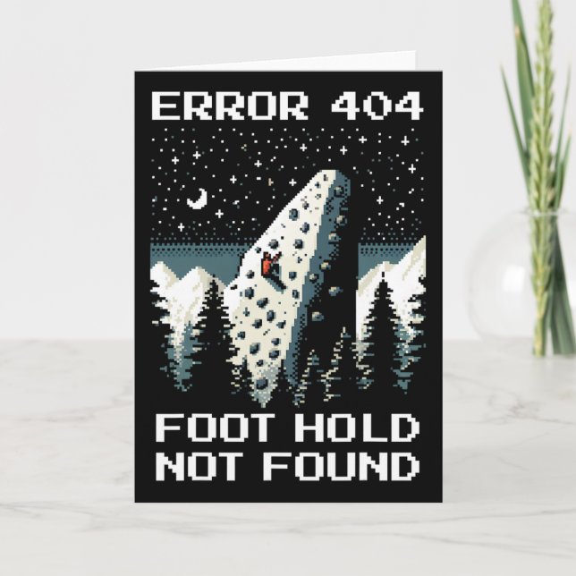 Error 404 – Missing Foothold Climbing Pixel Design Card (Front)
