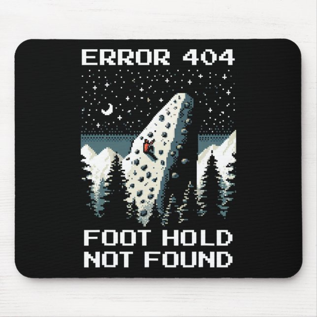Error 404 – Missing Foothold Climbing Pixel Design Mouse Pad (Front)