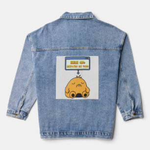 Error 404: Motivation Not Found – Funny Doodle Denim Jacket