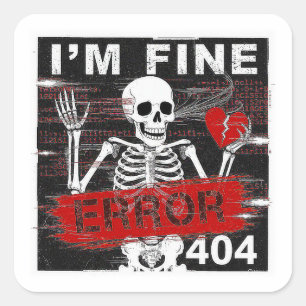 Error 404 Square Sticker