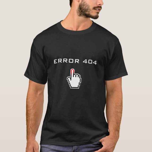 Error 404 t shirt | hand pixel art computer icon (Front)