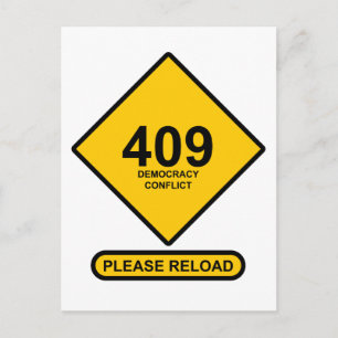 Error 409: Democracy Conflict Postcard