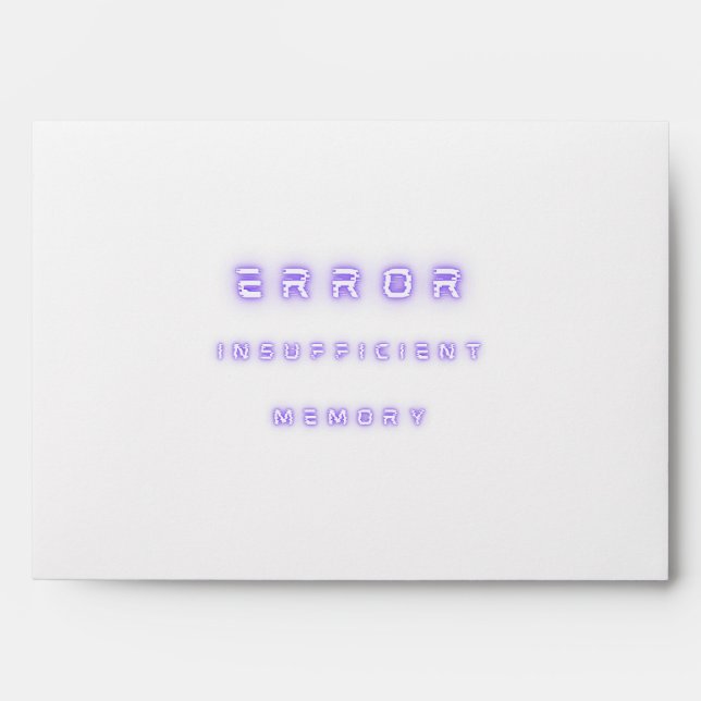 error insufficient memory envelope (Front)