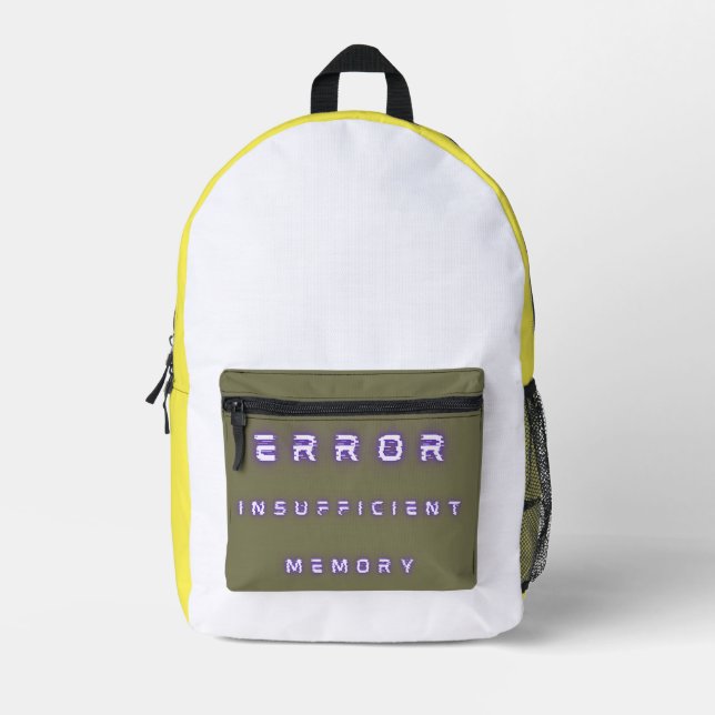 error insufficient memory printed backpack (Front)
