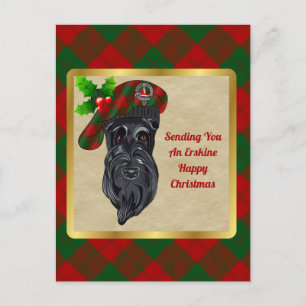 Erskine Clan Badge & Tartan Christmas Postcard