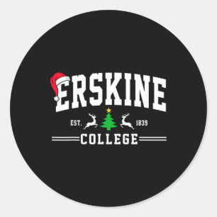 Erskine College Arch Christmas Design Vintage Funn Classic Round Sticker