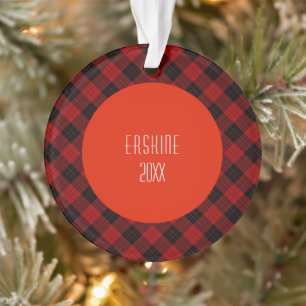 Erskine (Paton) Tartan Scottish Plaid Pattern Ornament