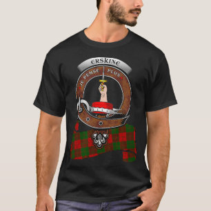 Erskine Scottish Clan Badge Tartan T-Shirt