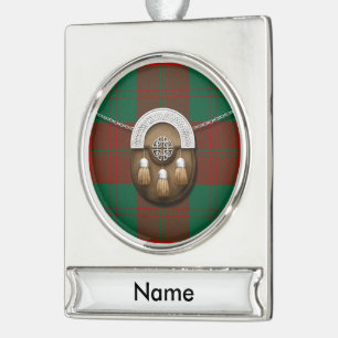 Erskine Tartan And Sporran Silver Plated Banner Ornament