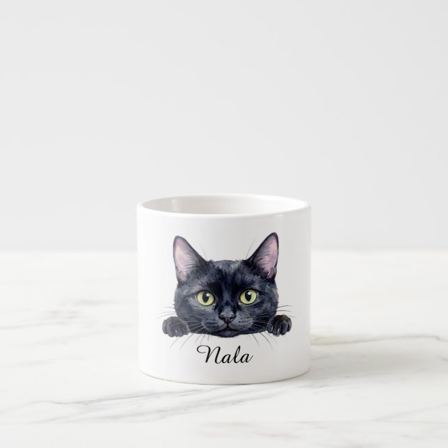 ersonalized Black Cat Mug | Custom Name Coffee Mug (Front)
