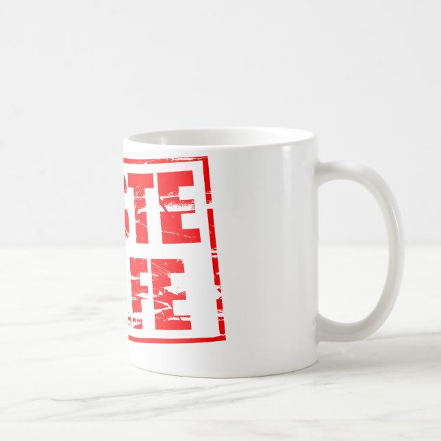 Erste hilfe red rubber stamp effect coffee mug (Right)