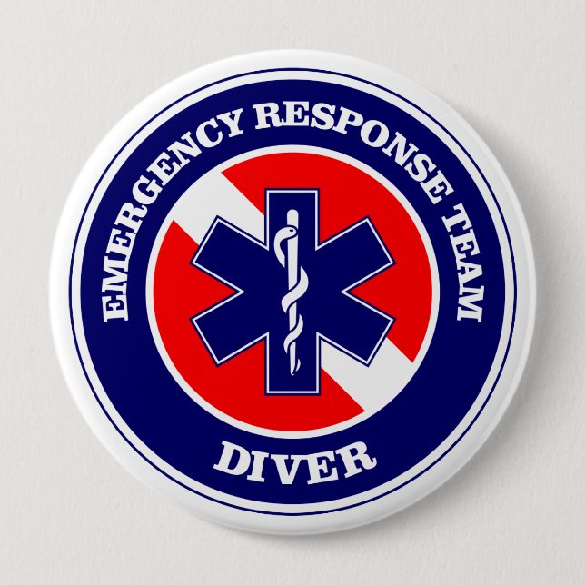 ERT Diver 10 Cm Round Badge (Front)