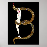 Erté - The Letter B from the Alphabet Suite, 1976