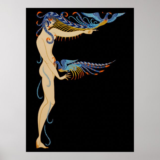 Erté - The Letter F from the Alphabet Suite, 1976 Poster (Front)