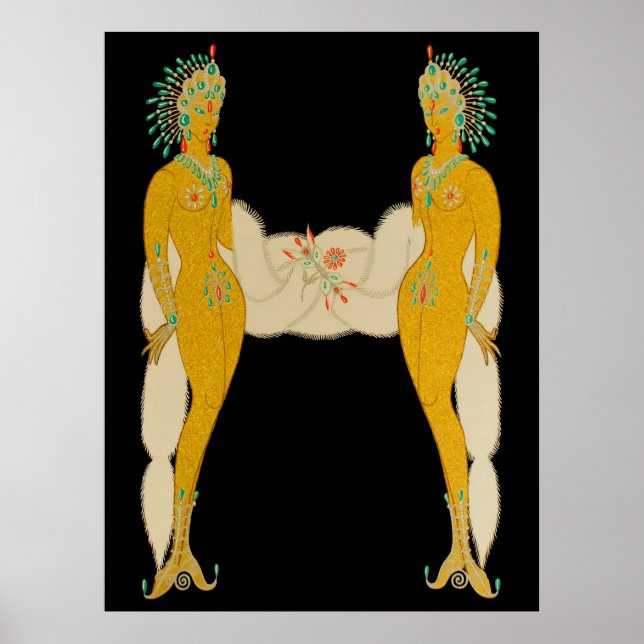 Erté - The Letter H from the Alphabet Suite, 1976 Poster (Front)